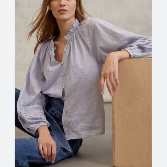 CLEOBELLA Antonia Buttondown Button-Up Top blouse S Small purple lilac - Picture 1 of 8